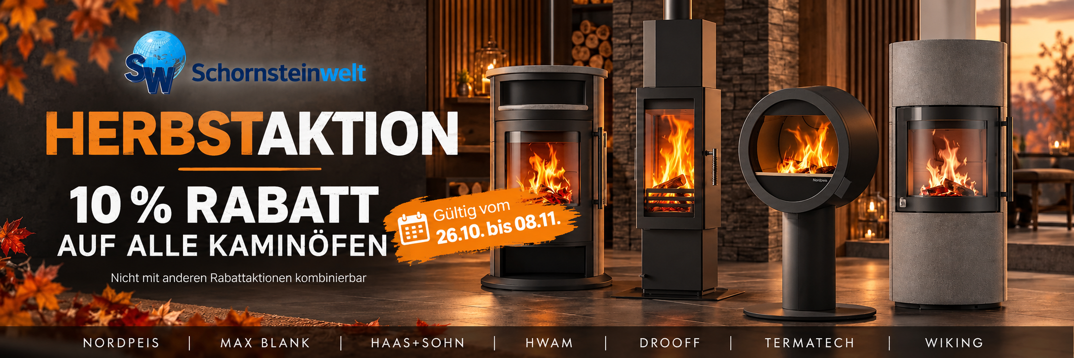 Herbstaktion_ 10 % Rabatt auf Kaminöfen